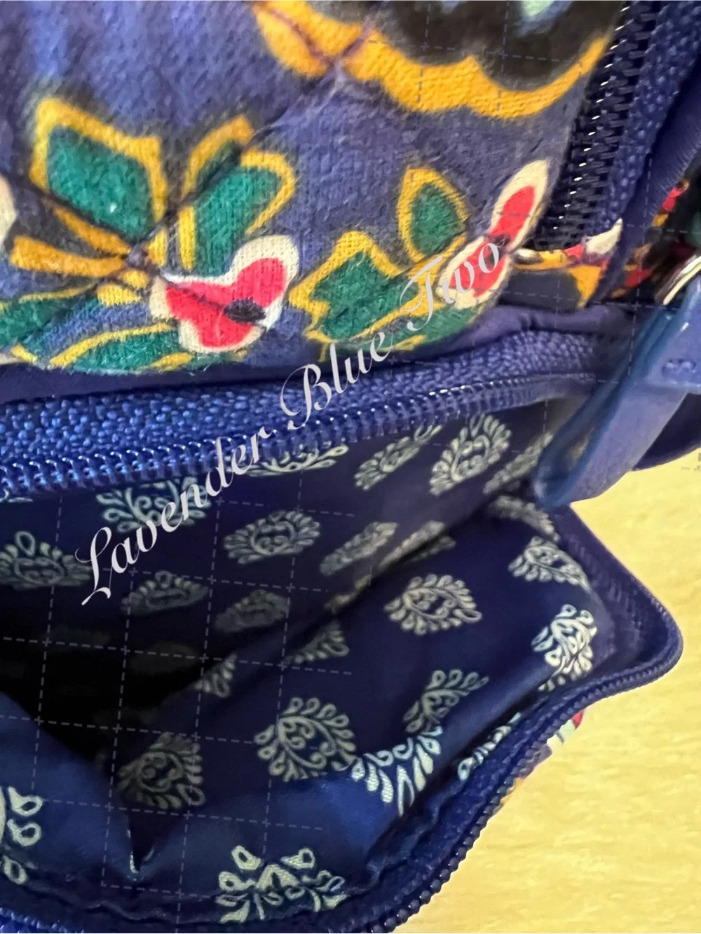 VERA BRADLEY Romantic Paisley 2018 Iconic Backpack Travel Purple Blue Yellow Lig